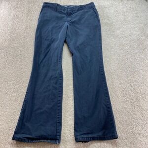 Dickies Slim Fit Pants Womens 12R Navy Blue Cotton Blend Stretch Preppy Workwear